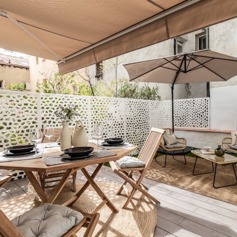 Spend a relaxing afternoon reading on the terrace