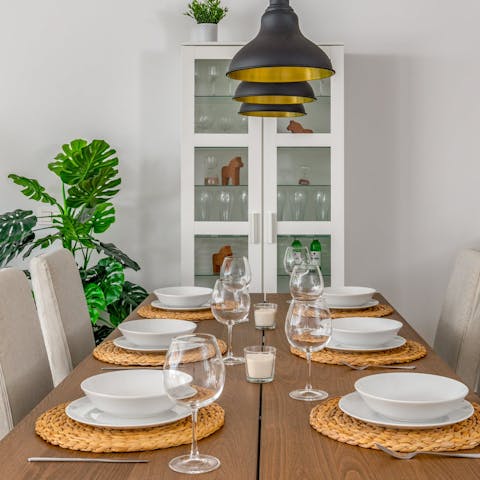 Serve up some local Spanish delicacies at the dining area – paella anyone?