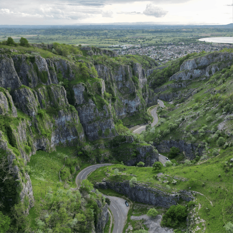 Hike dramatic limestone trails at Cheddar Gorge, just a short drive away