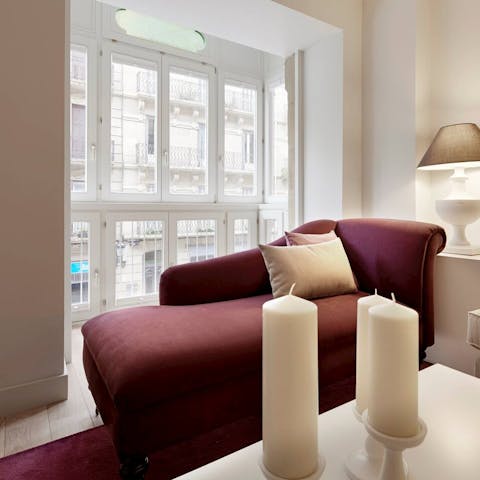 Light some candles and curl up on the chaise longue with a book