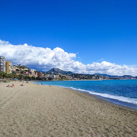Stroll down to Malaga's Beach for a day on the golden sand