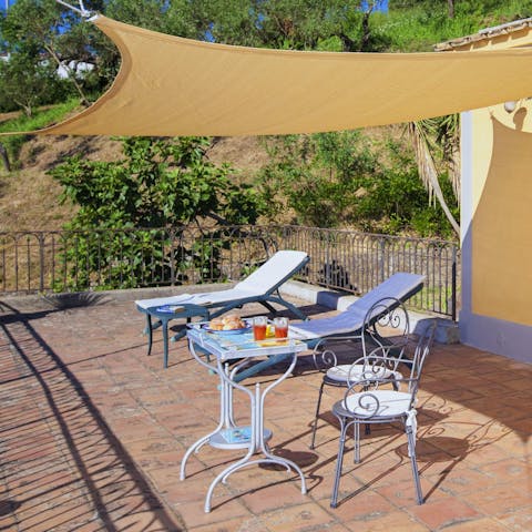 Soak up some vitamin D on the terrace between exploring the Amalfi coastline