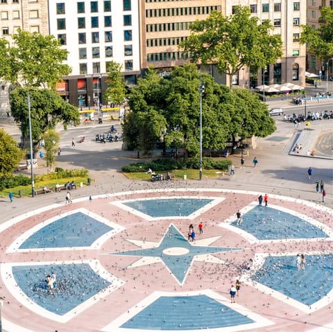 Stay in central Barcelona, just five minutes away from Plaza Cataluña