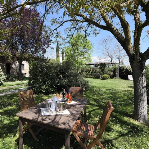 Spend time in the communal garden with some olives