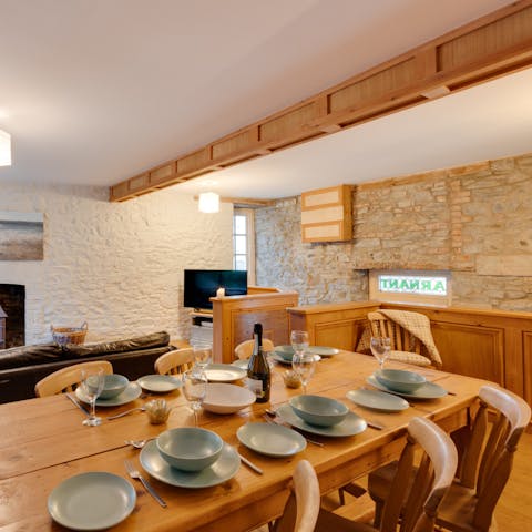 Share memorable meals together around the family-style table