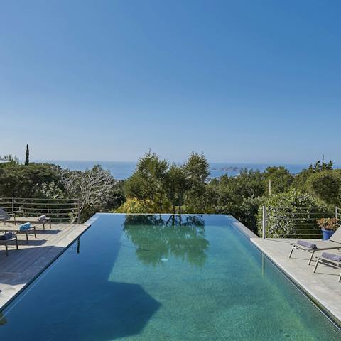 Admire the ocean view from the infinity pool
