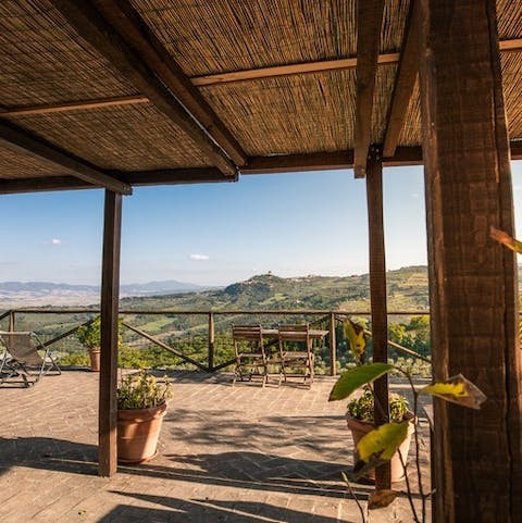 Pour a glass of your favourite drink and watch the sunset from the terrace
