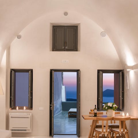 Sip local wine at sunset, generously provided by your host