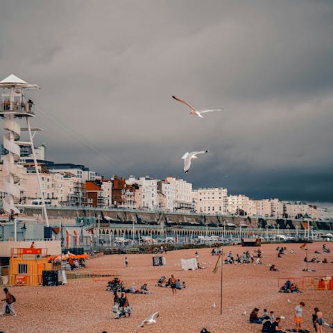 Stroll along Brighton’s beautiful pebble beach