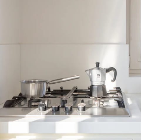 Start your day with an espresso made the Italian way – there's also a coffee machine