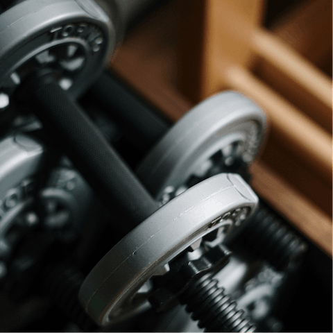 Start the day with a workout in the resort's communal gym