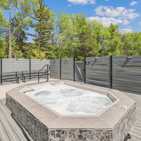 Unwind in the communal hot tub