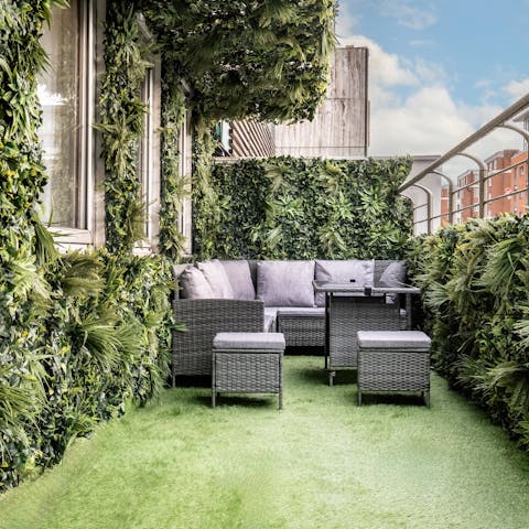 Relax on the private balcony