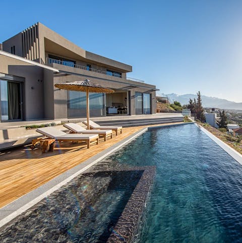 Cool off from the Cretan rays with a swim in the private pool