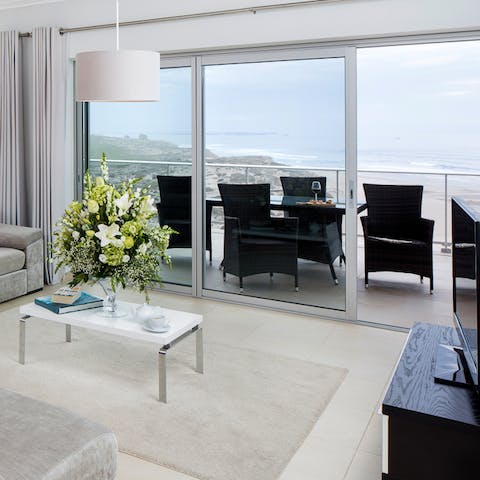 Enjoy breakfast from the terrace and watch the sunrise over the water