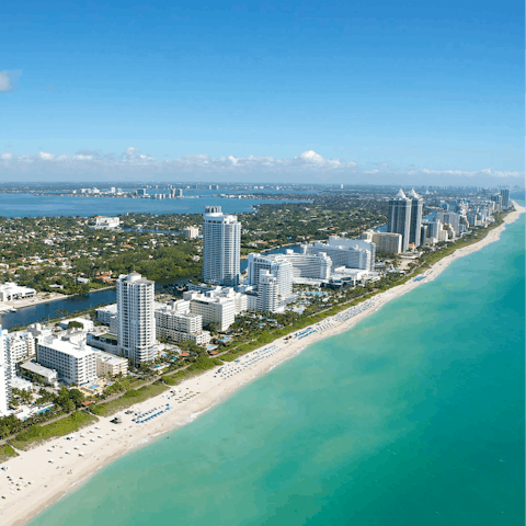 Enjoy the ultimate beach day in nearby Miami Beach