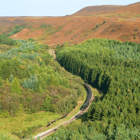 Explore beautiful Cropton and the North York Moors with ease – a traditional steam train journeys you through it