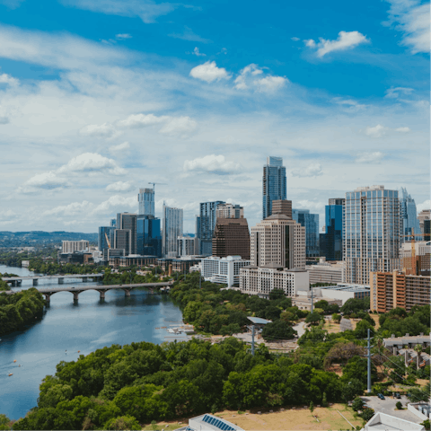 Take a ten minute drive to Downtown Austin
