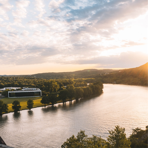 Drive five minutes to the Colorado River and paddle to Lady Bird Lake