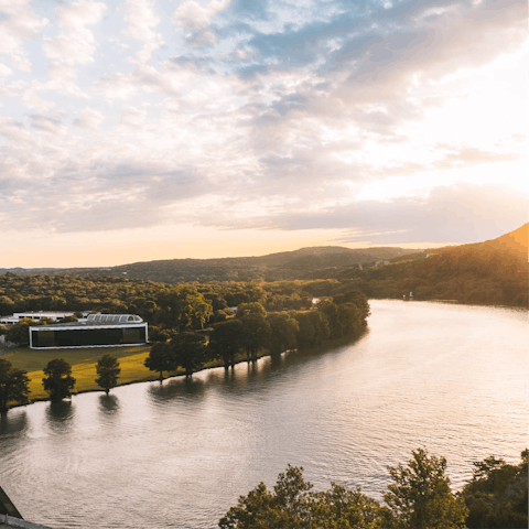 Drive five minutes to the Colorado River and paddle to Lady Bird Lake