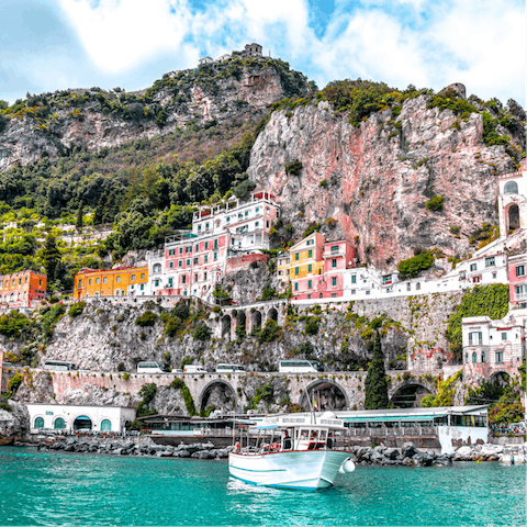 Take the short drive over to charming Amalfi and explore the shambling streets