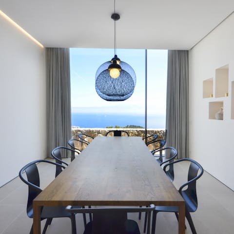 Dine in style with Mediterranean Sea views