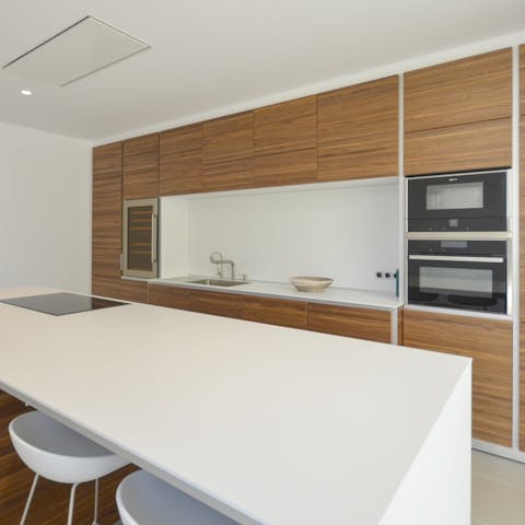 Cook up a storm in the sleek kitchen