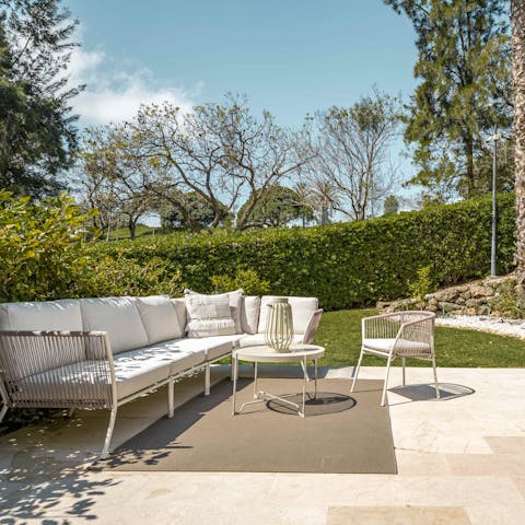 Dine alfresco on the leafy terrace