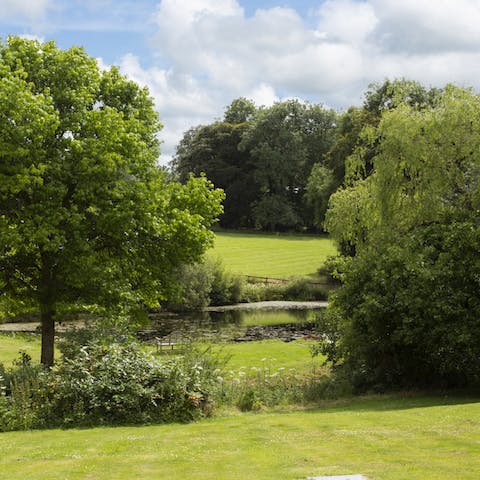 Take long walks around the private, 38-acre estate