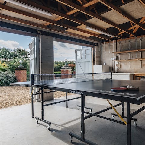 Challenge your friends to a game of table tennis