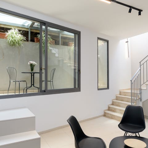 Slide open the glass doors and let a cooling breeze into the living quarters