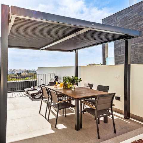 Enjoy some tapas out on the shaded terrace