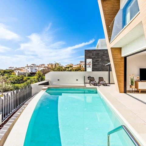 Take a fresh plunge in the private pool while taking in the views of Nerja