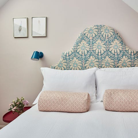 Sleep soundly in the peaceful, romantic bedroom