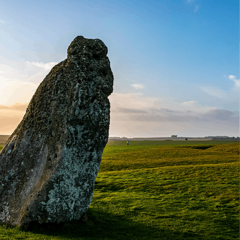 Explore this county's world-famous Neolithic sites – Stonehenge is a forty-minute drive and Avebury is three