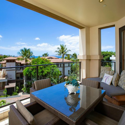 Tuck into breakfast on your private balcony
