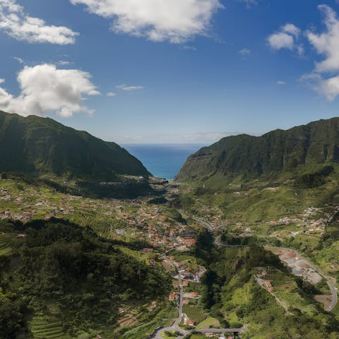 Stay in the Valley of São Vicente with views all the way to the sea