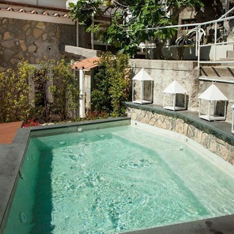 Take a refreshing dip in the private cliffside pool