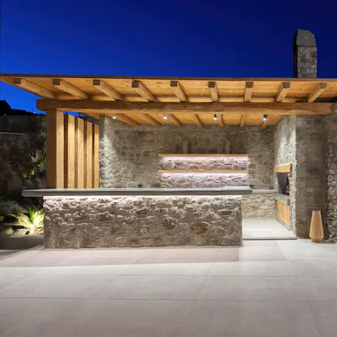 Cook alfresco dinners in style in the outdoor kitchen