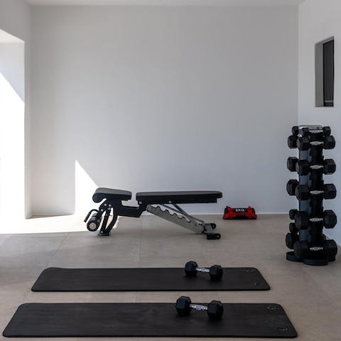 Start the day with an energising workout in the fitness room