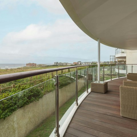 Unwind after a busy day on the private balcony