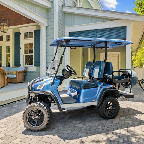 Experience freedom and fun while exploring in the golf cart