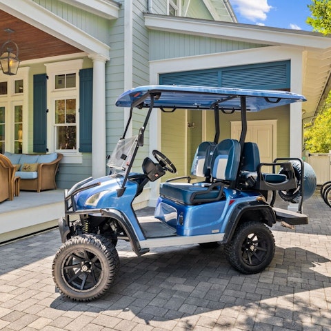 Experience freedom and fun while exploring in the golf cart