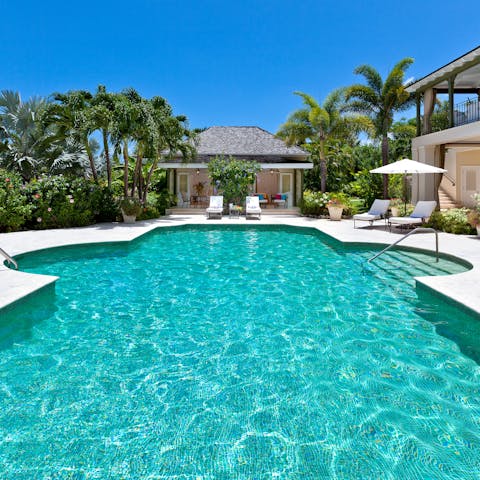 Swim unhurried laps in the expansive pool