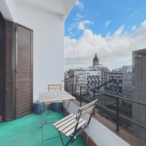 Enjoy a sundowner on the private balcony after a day of exploring