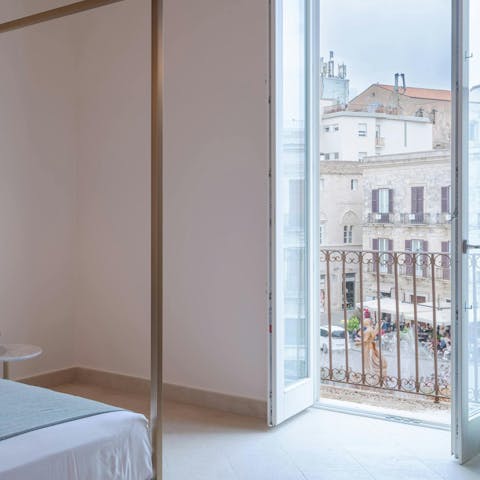 Open the French doors and take in the views over the piazza