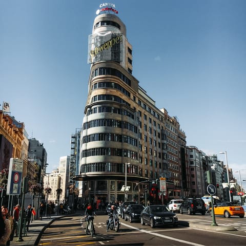 Enjoy shopping along Gran Vía, a one-minute walk away – your host can even organise a personal shopper for you