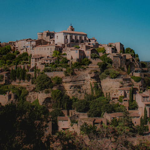 Wander the historic walled village of Ménerbes, just a five-minute drive away