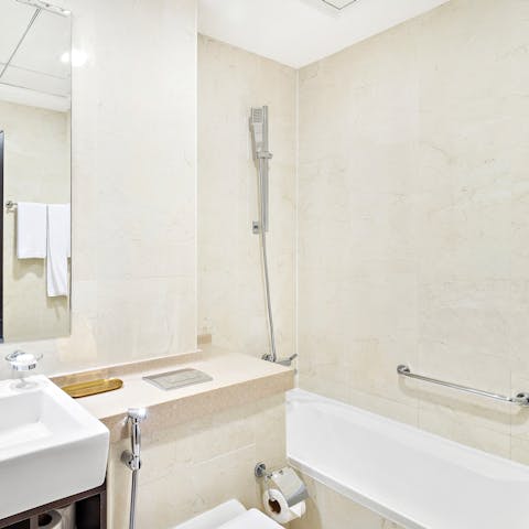 Indulge in a long, hot soak in the tub after a day spent sightseeing