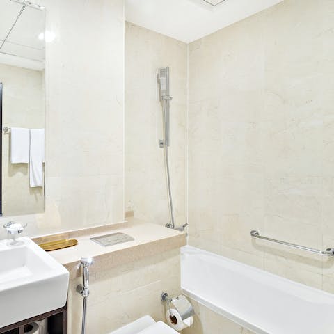 Indulge in a long, hot soak in the tub after a day spent sightseeing